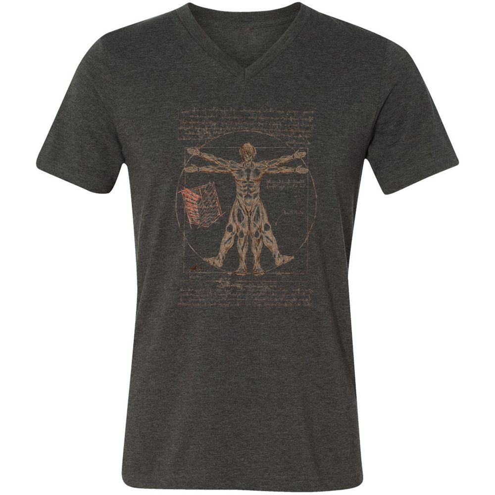 Unisex V-Neck T-Shirt - ZA66T4YB - Dark Grey Heather - 8