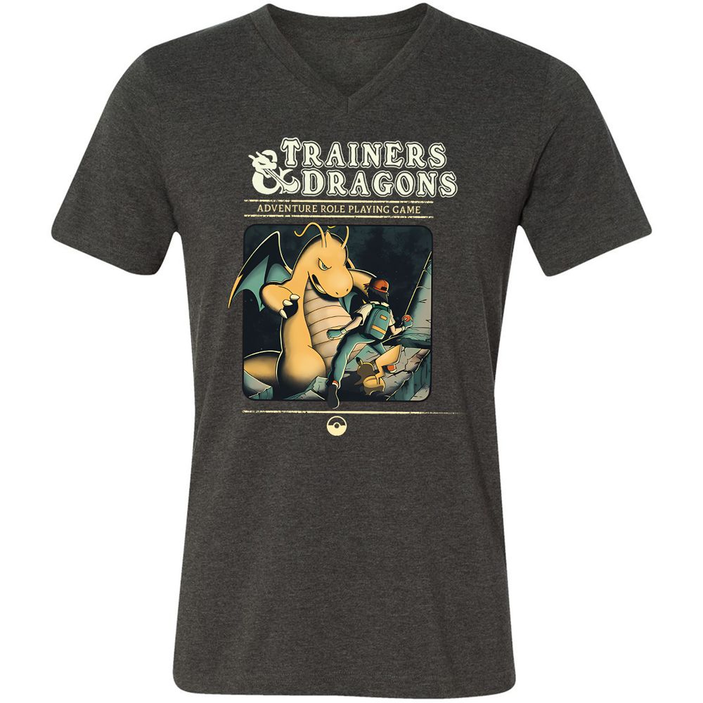 Unisex V-Neck T-Shirt - VHWZBAR7 - Dark Grey Heather - 8