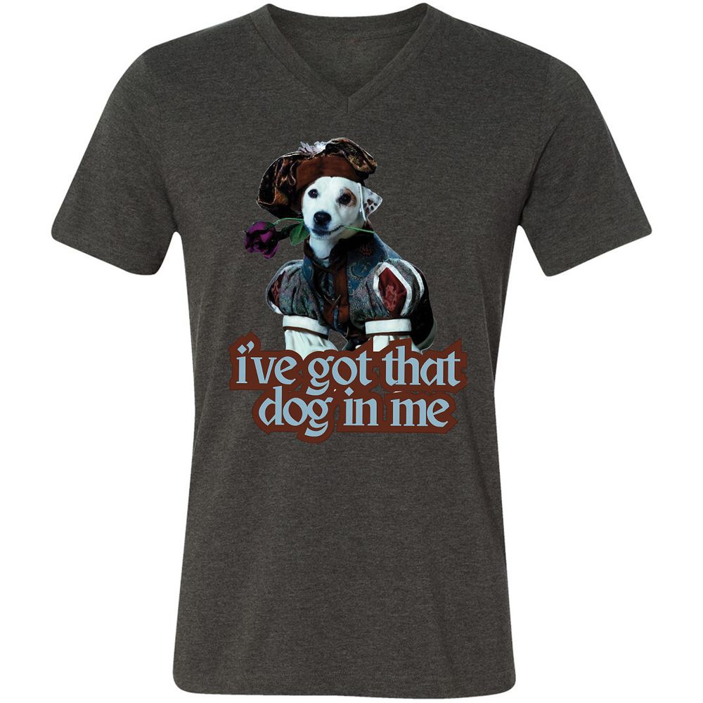 Unisex V-Neck T-Shirt - YV8R6QRA - Dark Grey Heather - 8