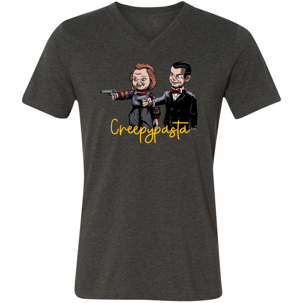 Unisex V-Neck T-Shirt - RMA5GQM2 - Dark Grey Heather - 8