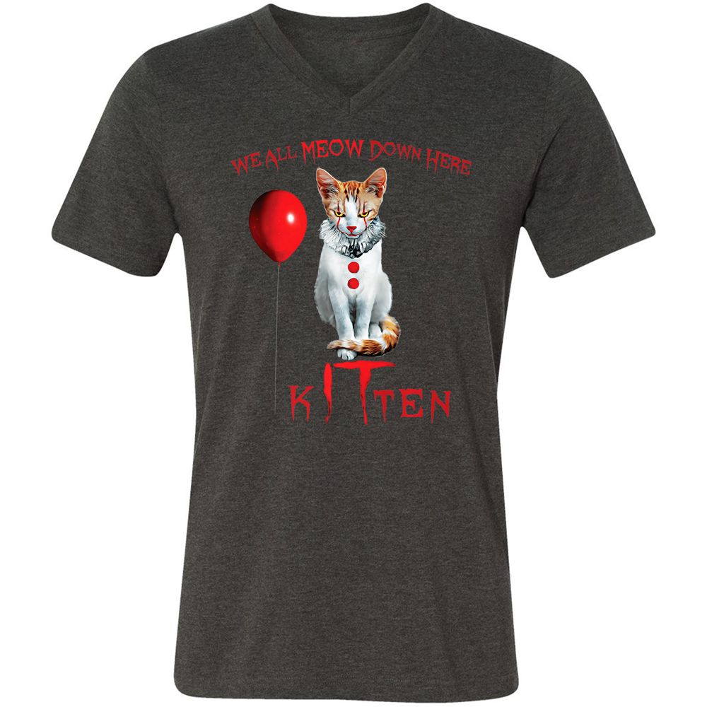 Unisex V-Neck T-Shirt - TNHZ7U8B - Dark Grey Heather - 8