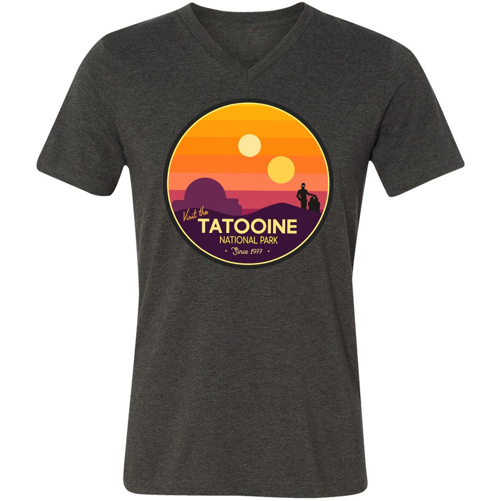 Unisex V-Neck T-Shirt - PZT85NVG - Dark Grey Heather - 8