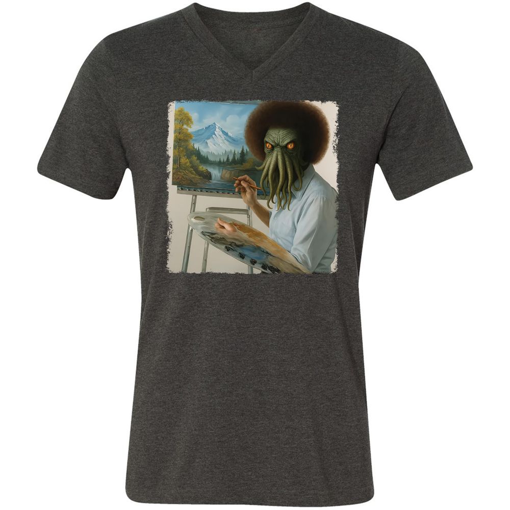 Unisex V-Neck T-Shirt - YK3GSC6U - Dark Grey Heather - 8