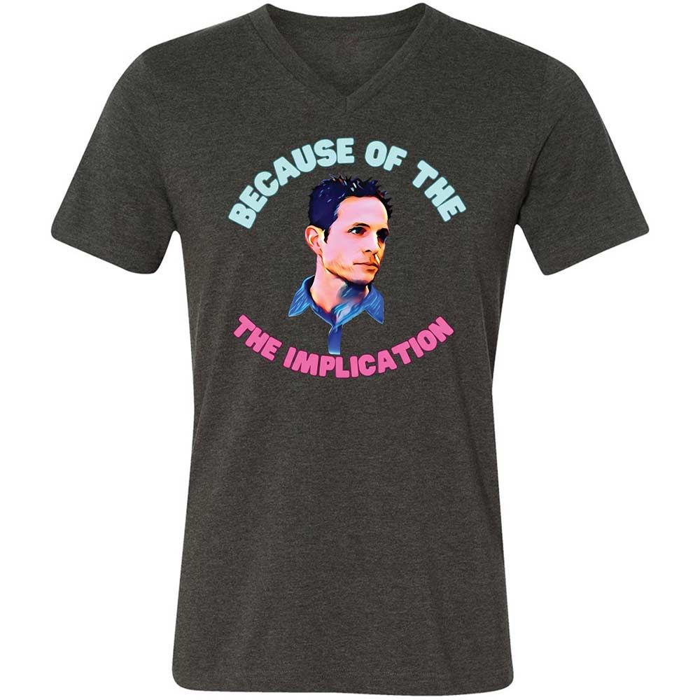 Unisex V-Neck T-Shirt - 27DFFAKC - Dark Grey Heather - 8
