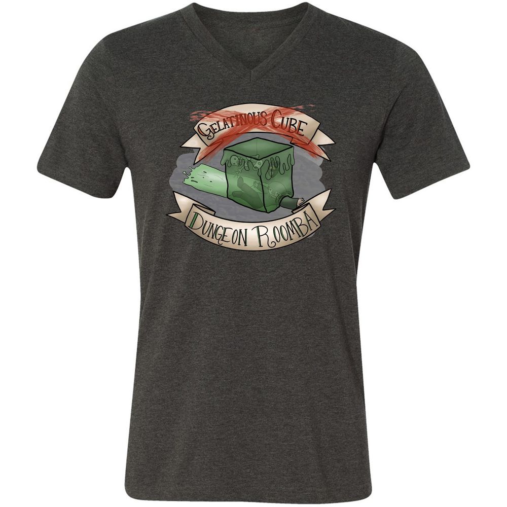 Unisex V-Neck T-Shirt - YAJJE1VF - Dark Grey Heather - 8