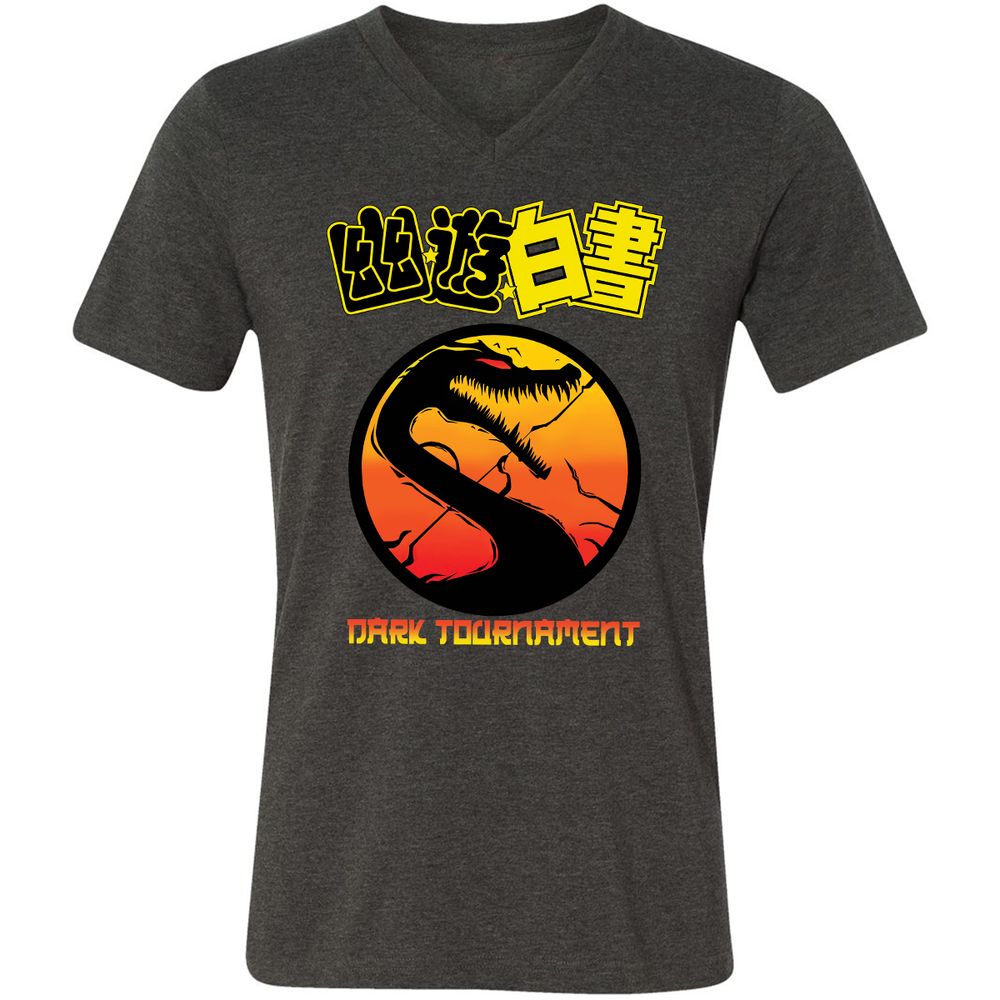 Unisex V-Neck T-Shirt - JKF6YFDC - Dark Grey Heather - 8