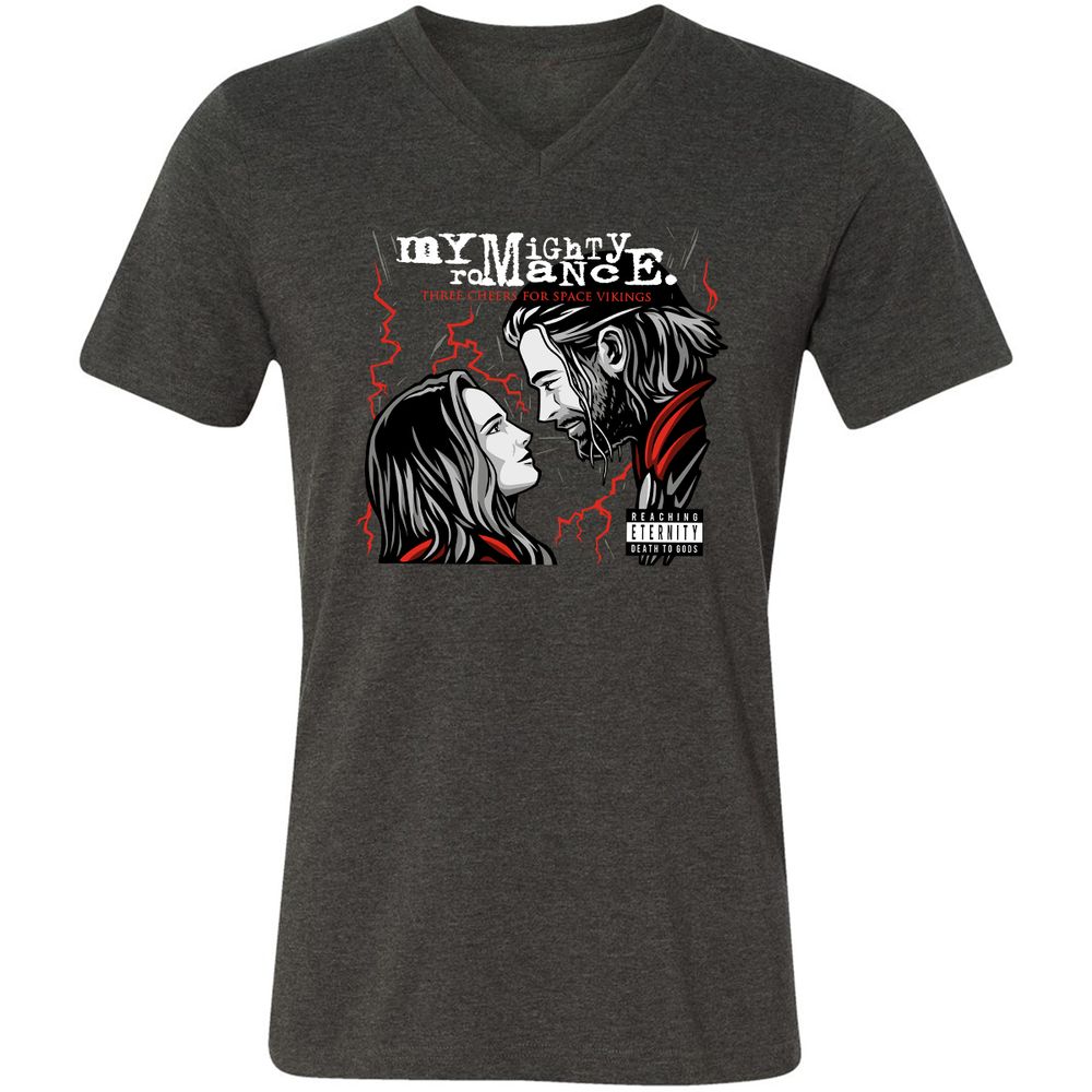 Unisex V-Neck T-Shirt - 6XA4SUT5 - Dark Grey Heather - 8