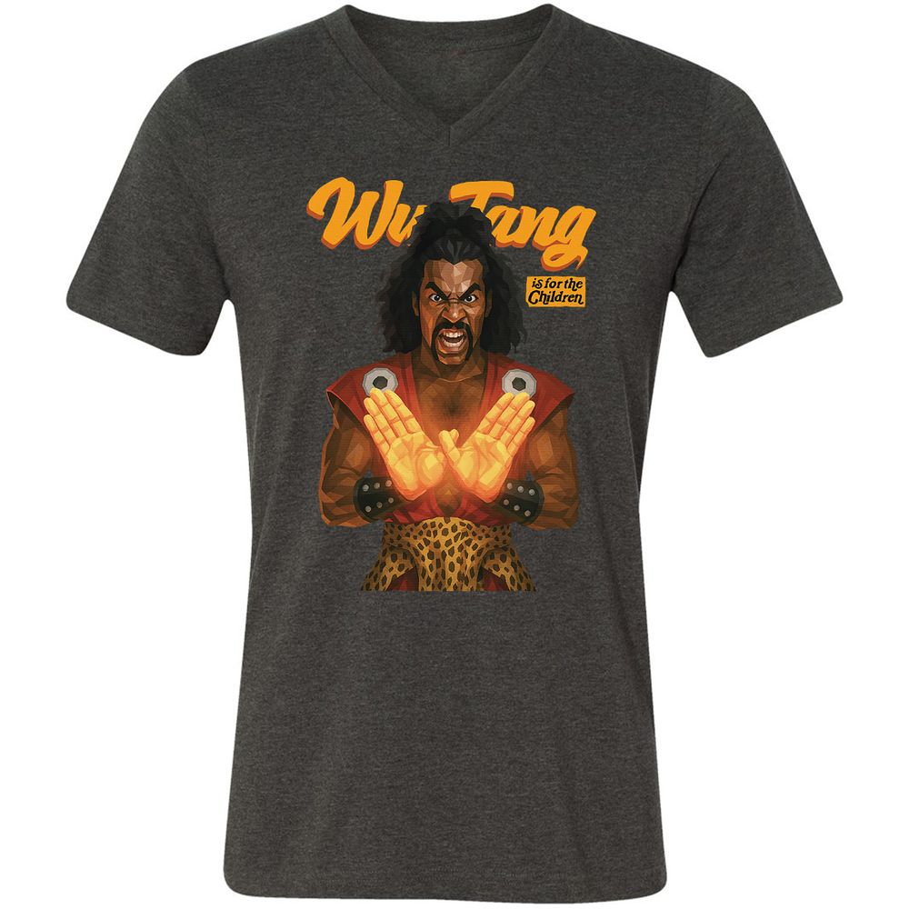 Unisex V-Neck T-Shirt - YHUTLEER - Dark Grey Heather - 8