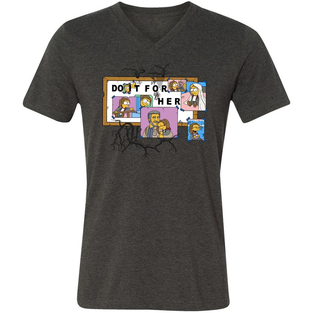 Unisex V-Neck T-Shirt - JQ1NPCKQ - Dark Grey Heather - 8