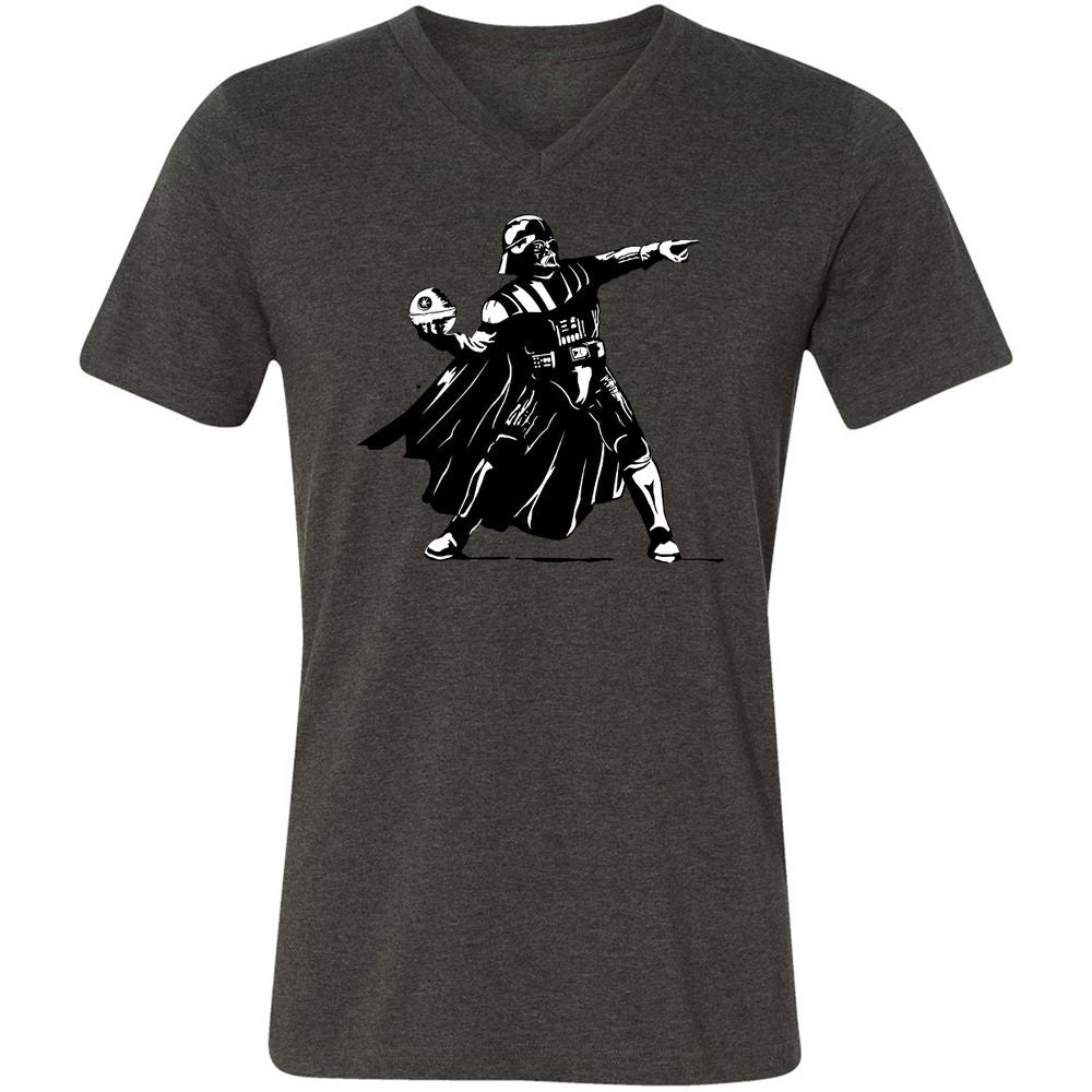 Unisex V-Neck T-Shirt - B81SR4X9 - Dark Grey Heather - 8