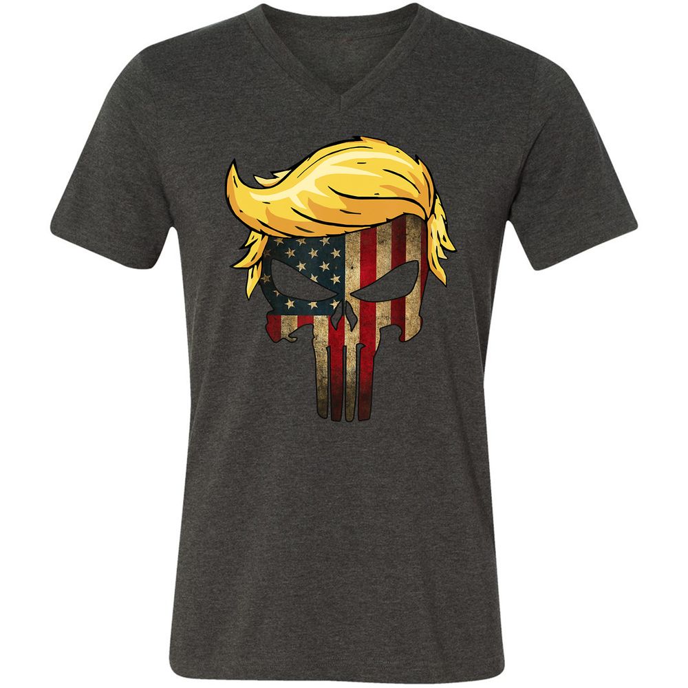 Unisex V-Neck T-Shirt - CWDAU6SV - Dark Grey Heather - 8