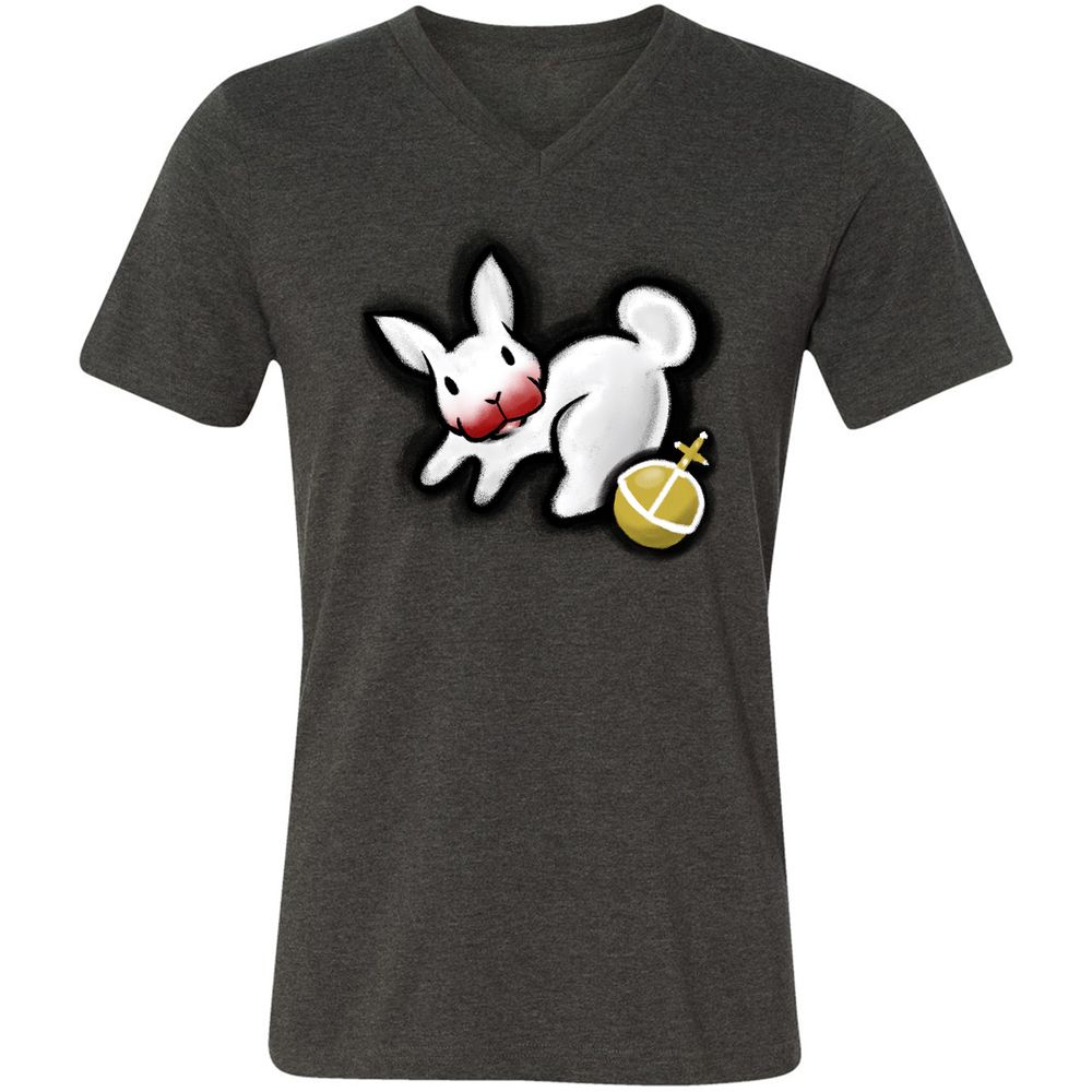 Unisex V-Neck T-Shirt - 2GAP4GEW - Dark Grey Heather - 8