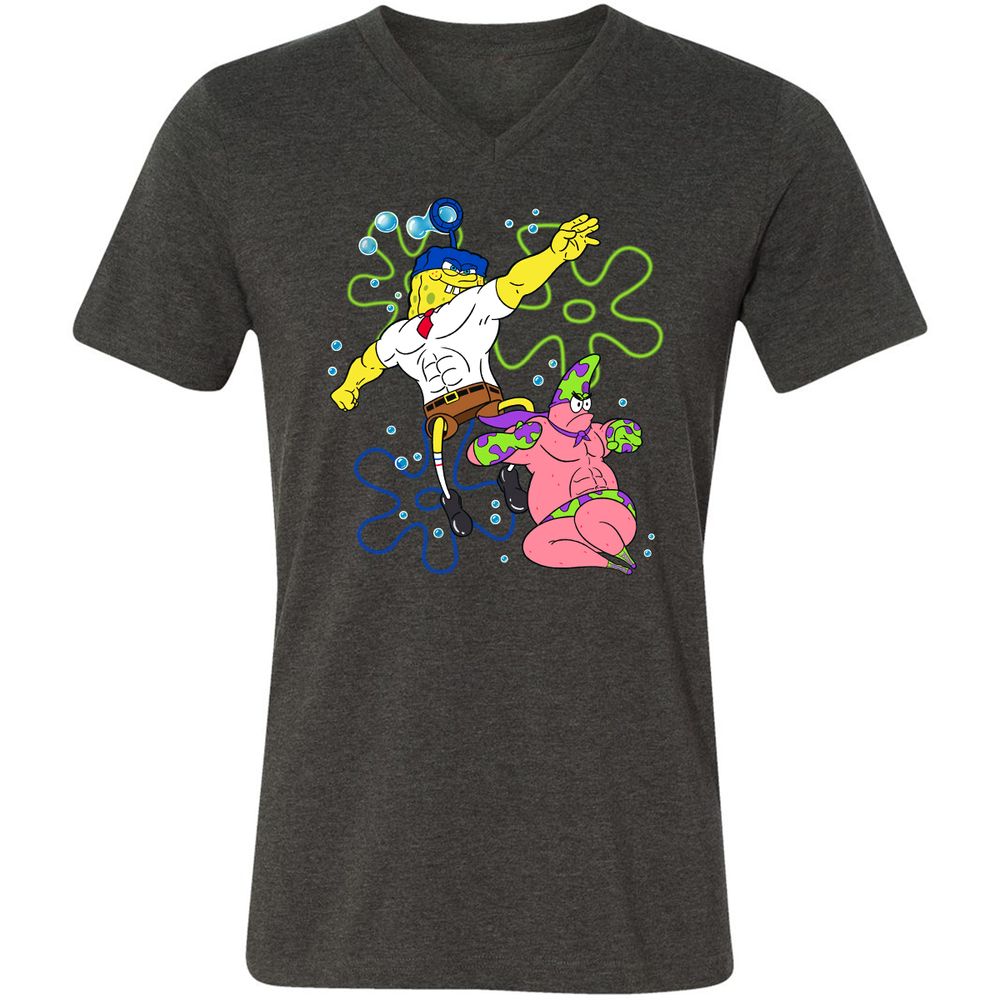 Unisex V-Neck T-Shirt - 8RRK6HKW - Dark Grey Heather - 8