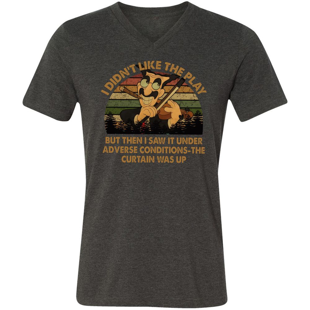 Unisex V-Neck T-Shirt - 22PB9HLL - Dark Grey Heather - 8
