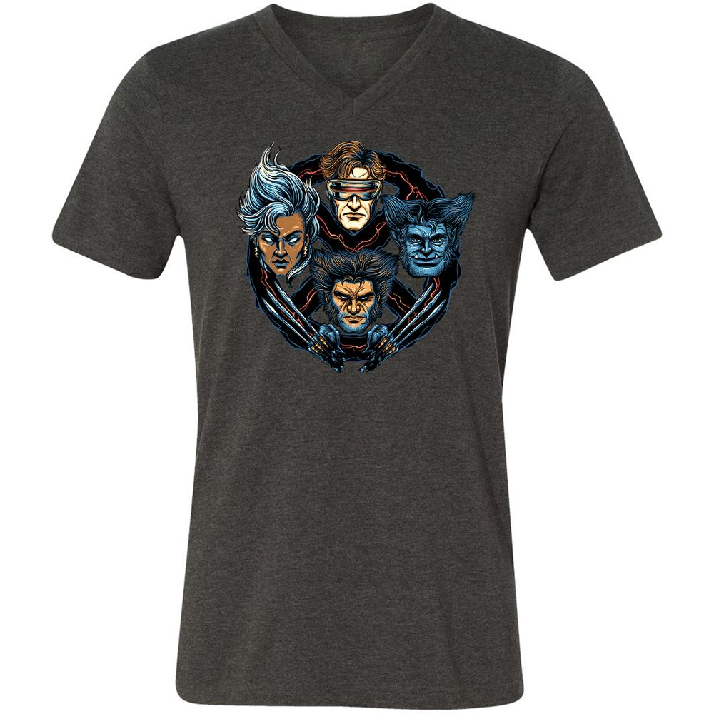 Unisex V-Neck T-Shirt - FM3ZVYML - Dark Grey Heather - 8