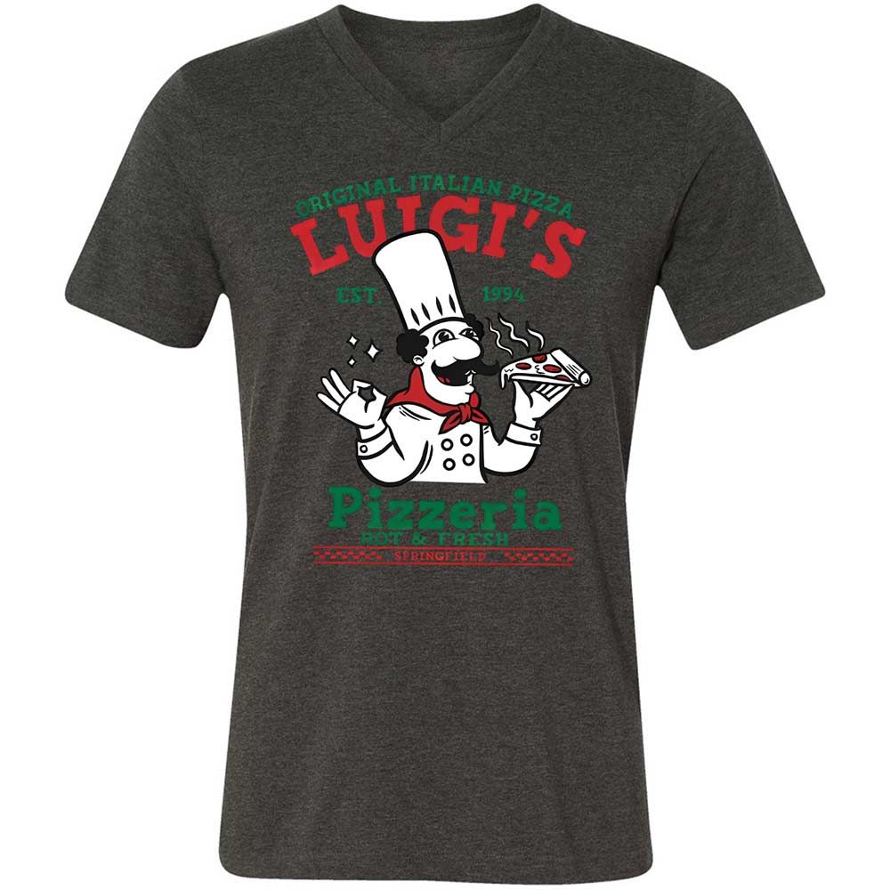 Unisex V-Neck T-Shirt - UAEK7RUU - Dark Grey Heather - 8