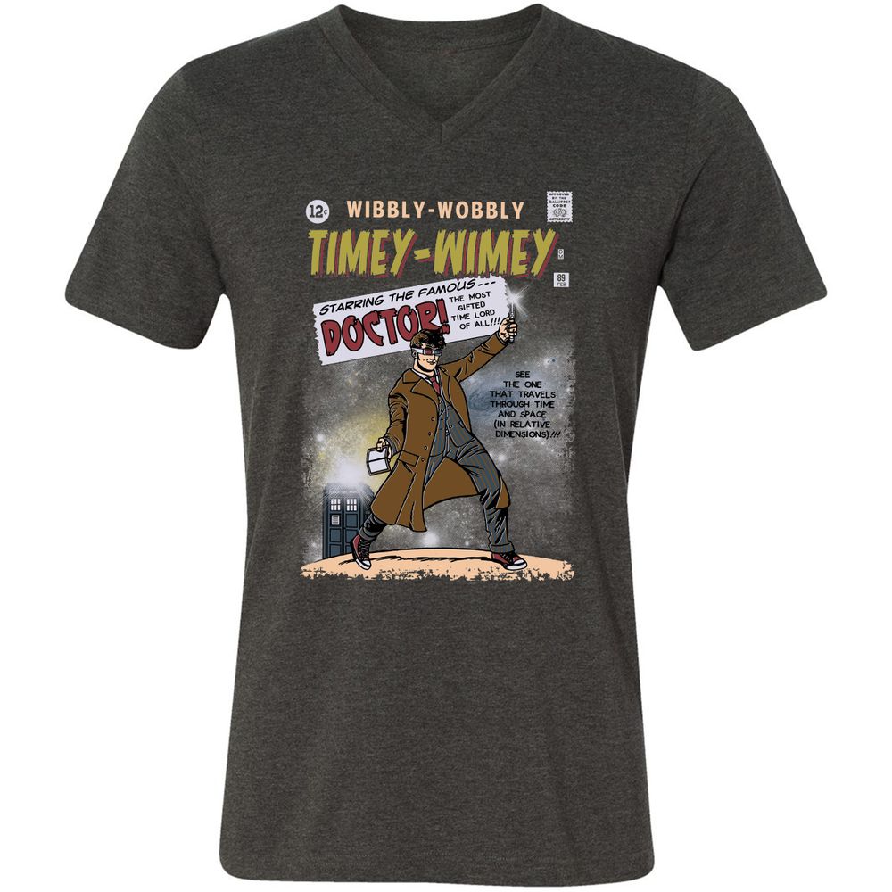 Unisex V-Neck T-Shirt - CHHZ8CYK - Dark Grey Heather - 8