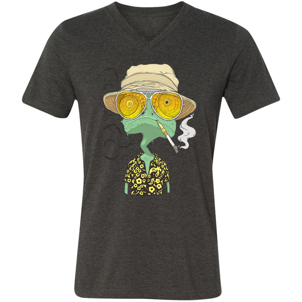 Unisex V-Neck T-Shirt - PHFSVRSZ - Dark Grey Heather - 8