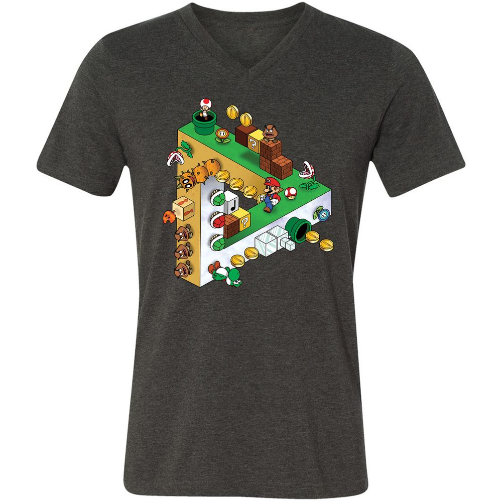 Unisex V-Neck T-Shirt - 9BHGWU5W - Dark Grey Heather - 8