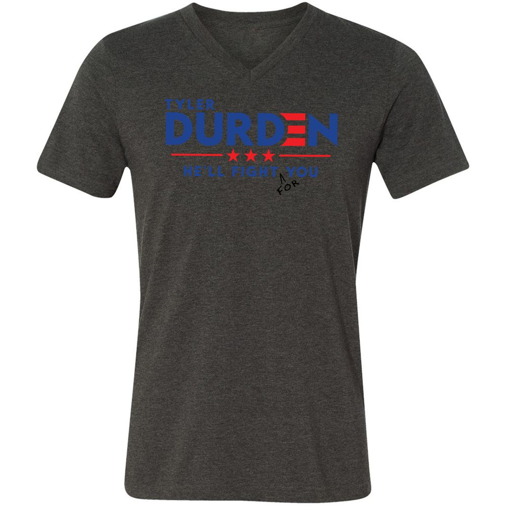 Unisex V-Neck T-Shirt - H411PVEZ - Dark Grey Heather - 8