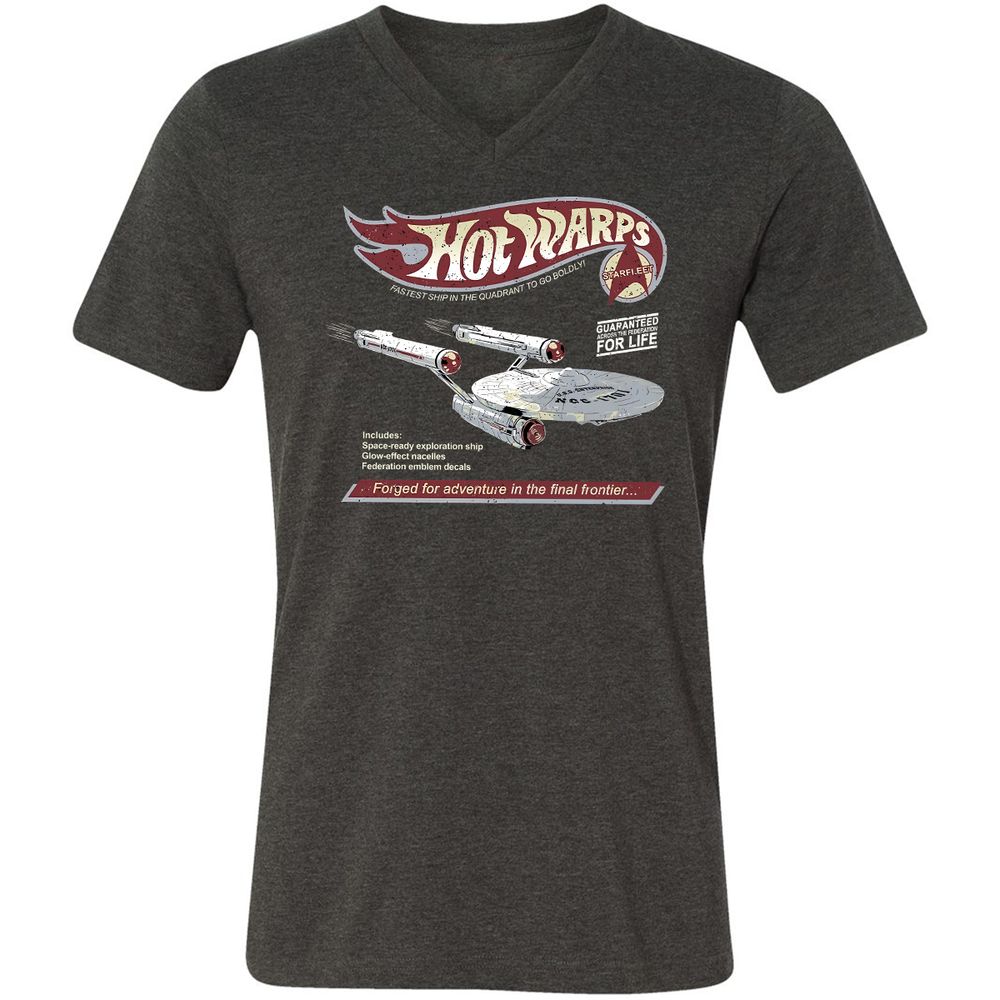 Unisex V-Neck T-Shirt - US63RYY9 - Dark Grey Heather - 8