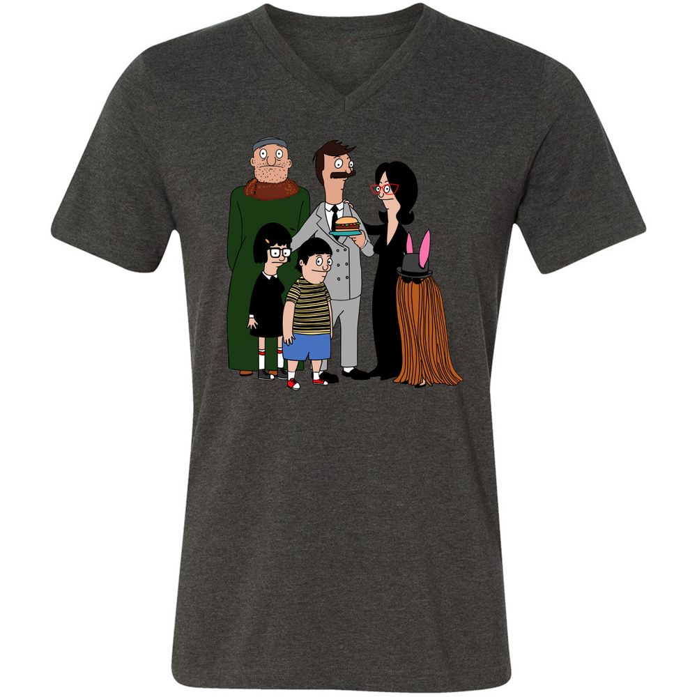 Unisex V-Neck T-Shirt - 4HLK5QQH - Dark Grey Heather - 8