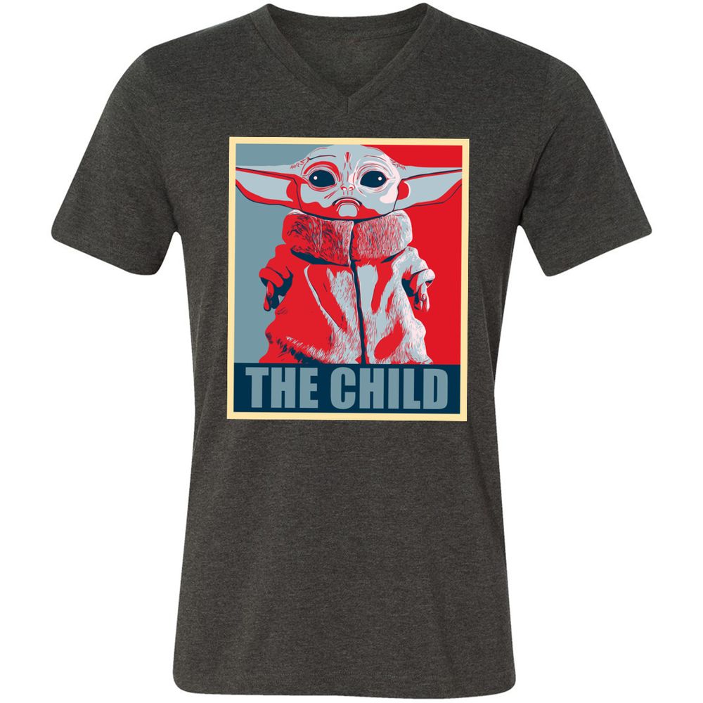 Unisex V-Neck T-Shirt - KJCUV2SZ - Dark Grey Heather - 8