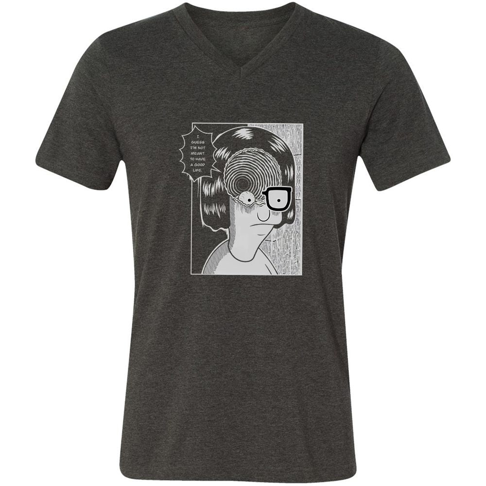 Unisex V-Neck T-Shirt - RB4SACDK - Dark Grey Heather - 8