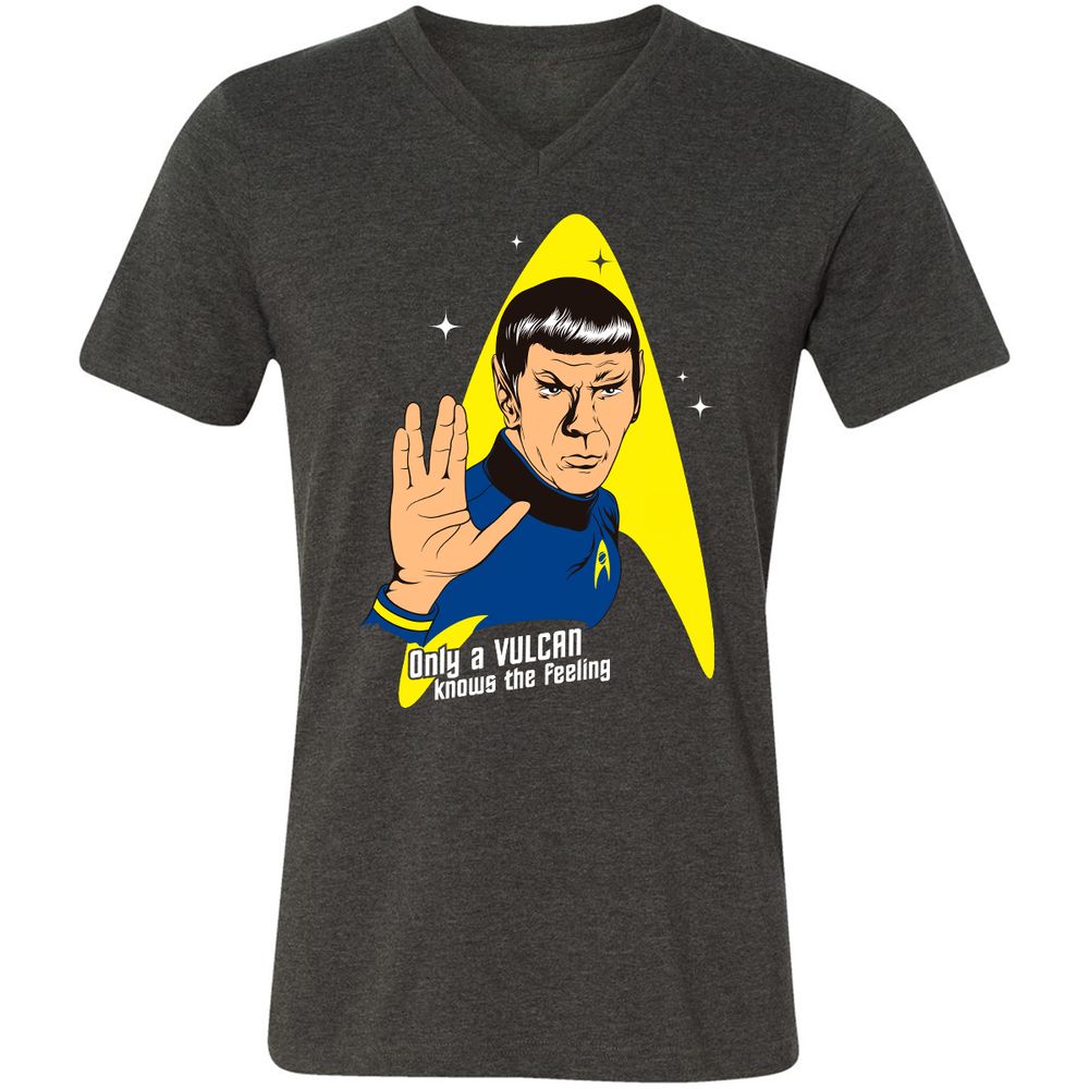 Unisex V-Neck T-Shirt - 9JQPN2ZJ - Dark Grey Heather - 8