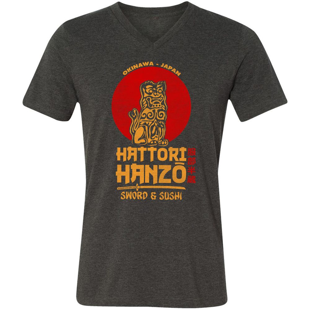 Unisex V-Neck T-Shirt - V3QV589B - Dark Grey Heather - 8