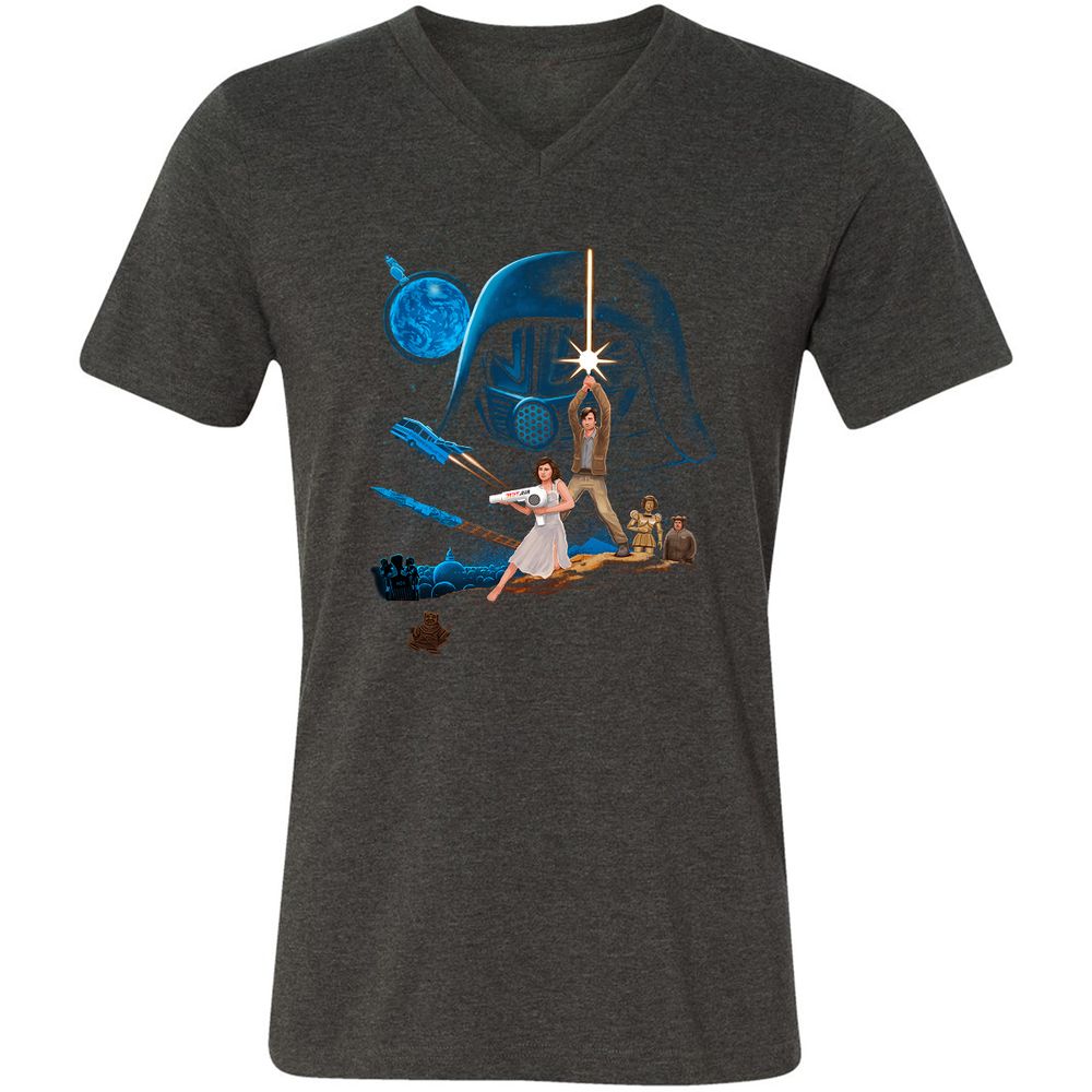 Unisex V-Neck T-Shirt - VY6YZ6CN - Dark Grey Heather - 8