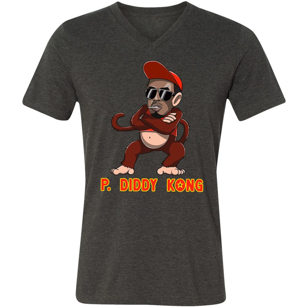 Unisex V-Neck T-Shirt - 9TQ1A26L - Dark Grey Heather - 8
