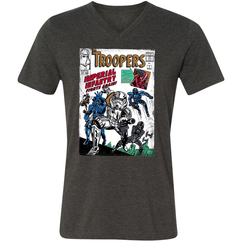 Unisex V-Neck T-Shirt - YZ3553LX - Dark Grey Heather - 8