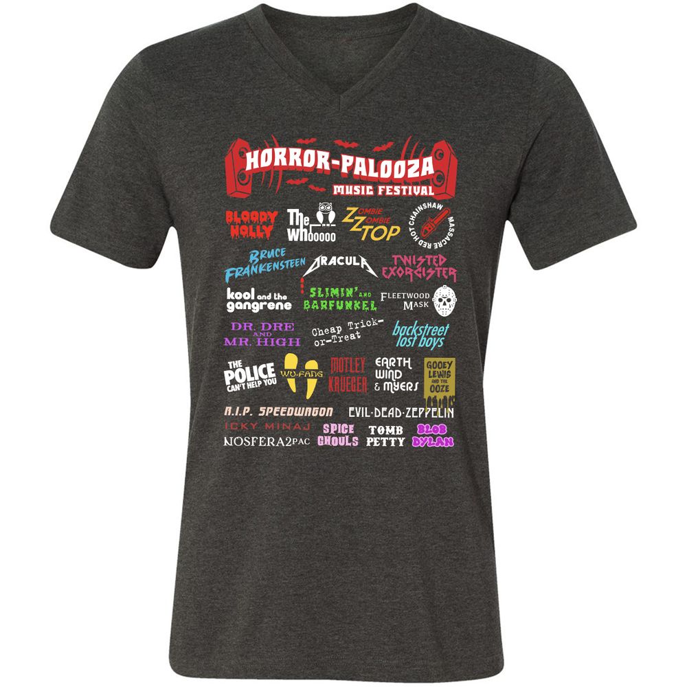 Unisex V-Neck T-Shirt - Y9S25CJW - Dark Grey Heather - 8