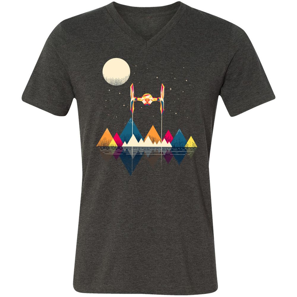 Unisex V-Neck T-Shirt - NPQAH1K7 - Dark Grey Heather - 8