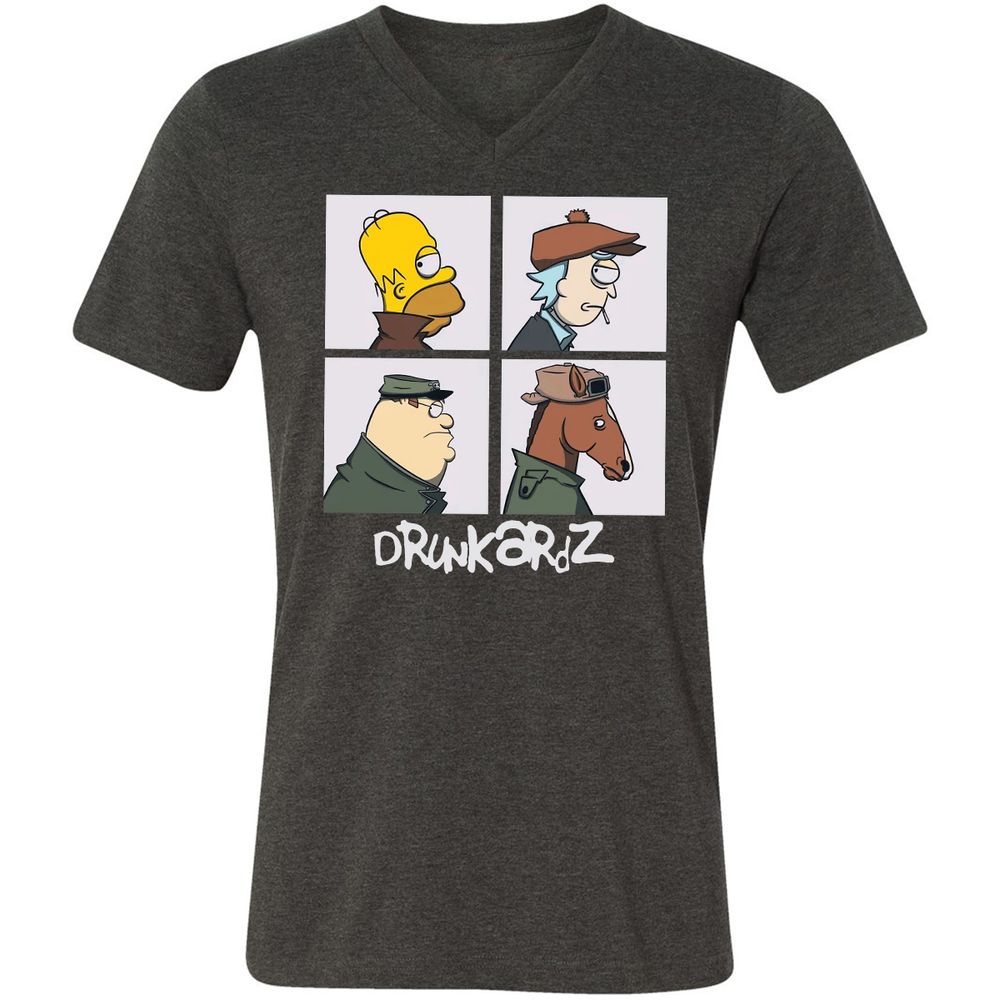 Unisex V-Neck T-Shirt - 99QQZYV4 - Dark Grey Heather - 8