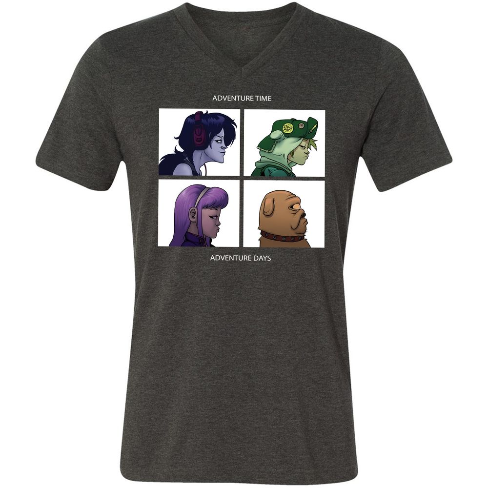 Unisex V-Neck T-Shirt - 6F5AVUWP - Dark Grey Heather - 8