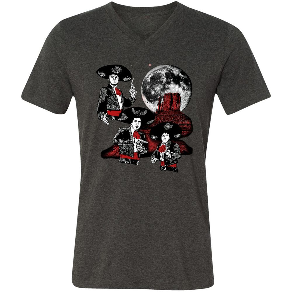 Unisex V-Neck T-Shirt - YW8XA733 - Dark Grey Heather - 8