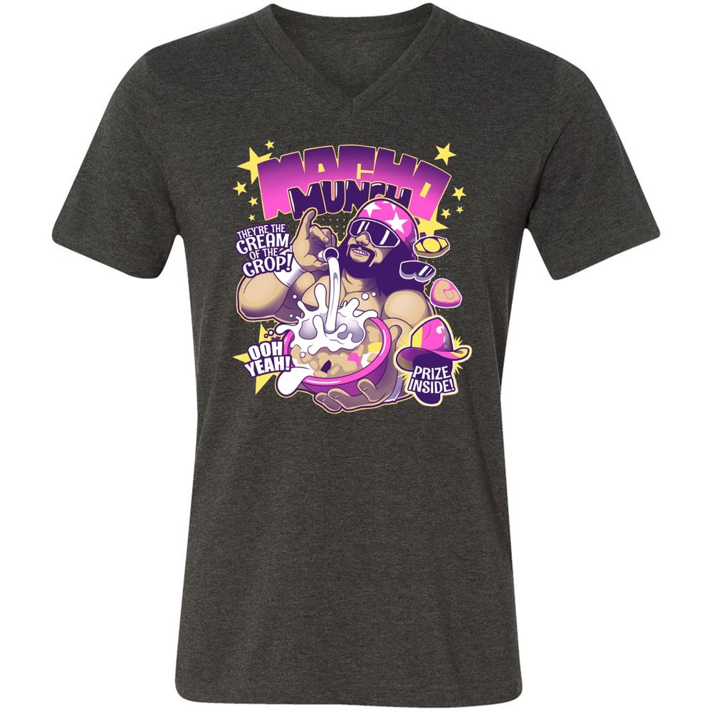 Unisex V-Neck T-Shirt - QRV9Y862 - Dark Grey Heather - 8