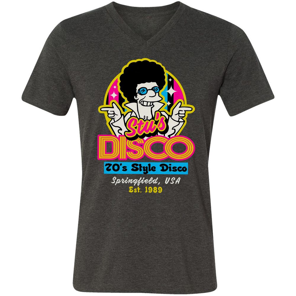 Unisex V-Neck T-Shirt - 7QZ6GXXU - Dark Grey Heather - 8