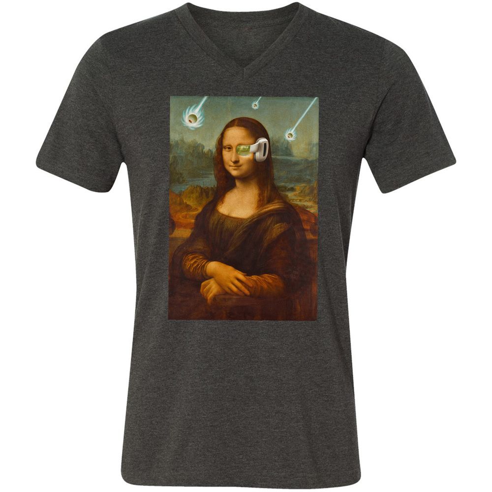 Unisex V-Neck T-Shirt - 8N4M8MJP - Dark Grey Heather - 8
