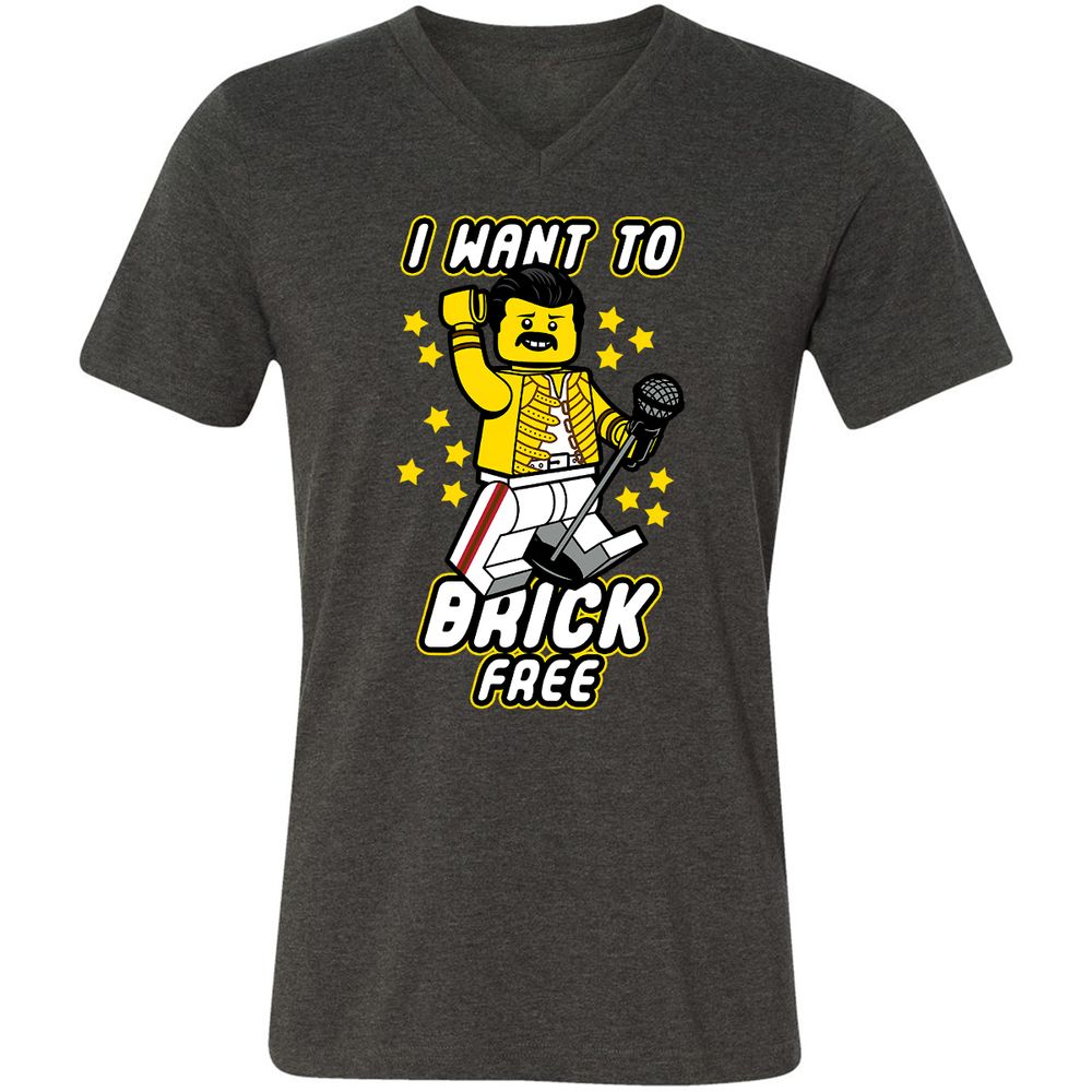 Unisex V-Neck T-Shirt - N4878JZB - Dark Grey Heather - 8