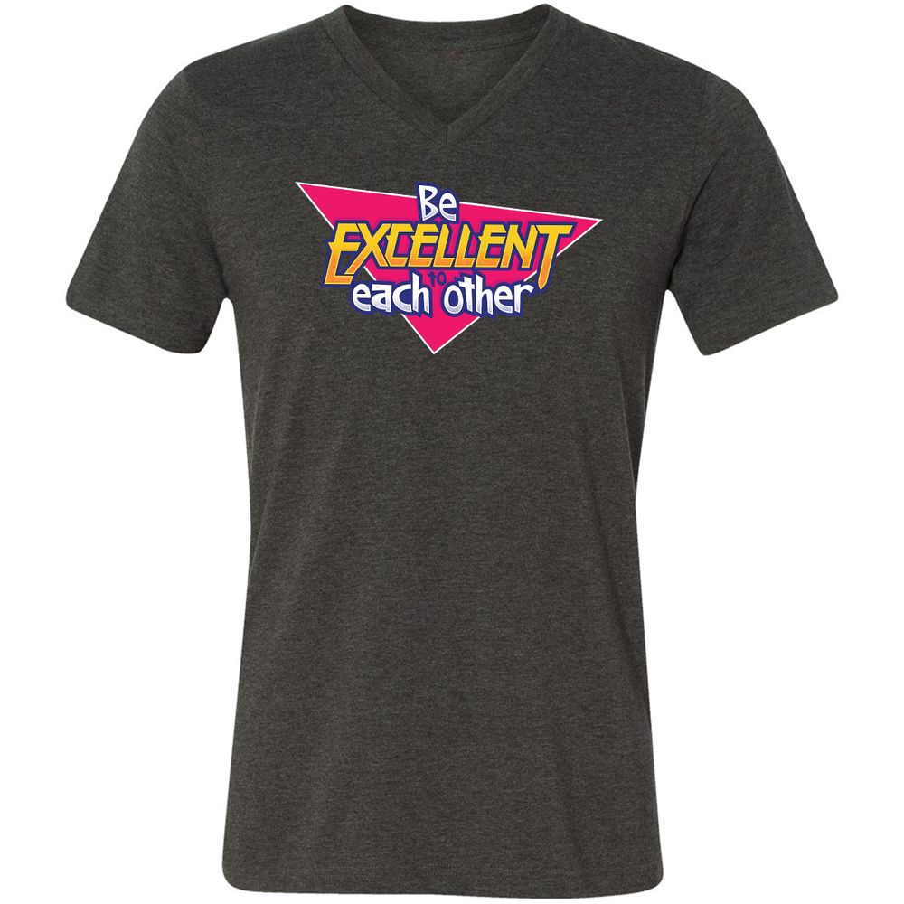 Unisex V-Neck T-Shirt - 6XUBC2HG - Dark Grey Heather - 8