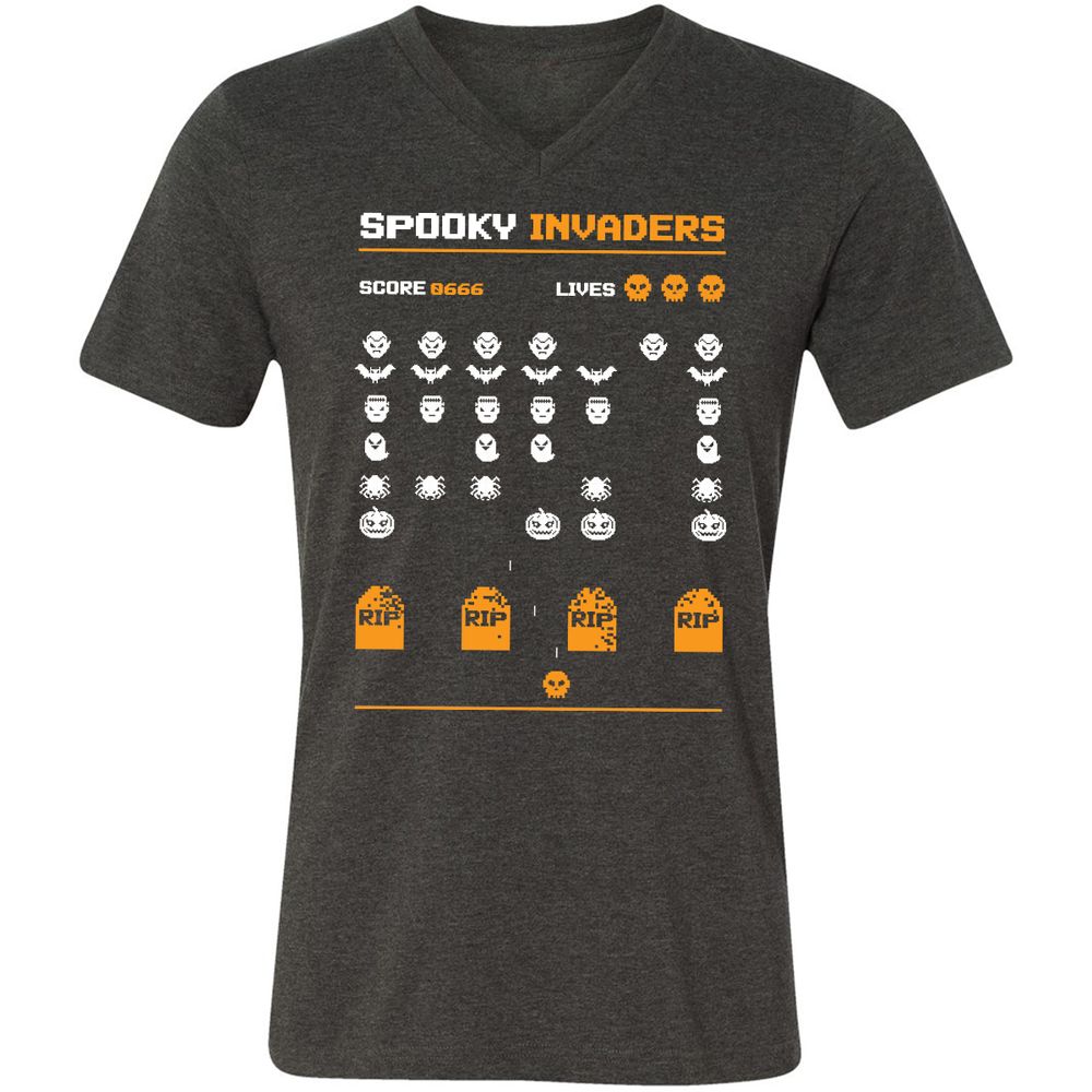 Unisex V-Neck T-Shirt - 2CGB2JJF - Dark Grey Heather - 8