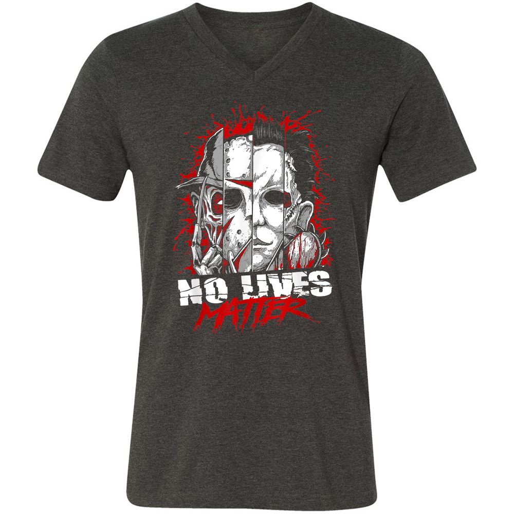 Unisex V-Neck T-Shirt - RLF9DXWE - Dark Grey Heather - 8