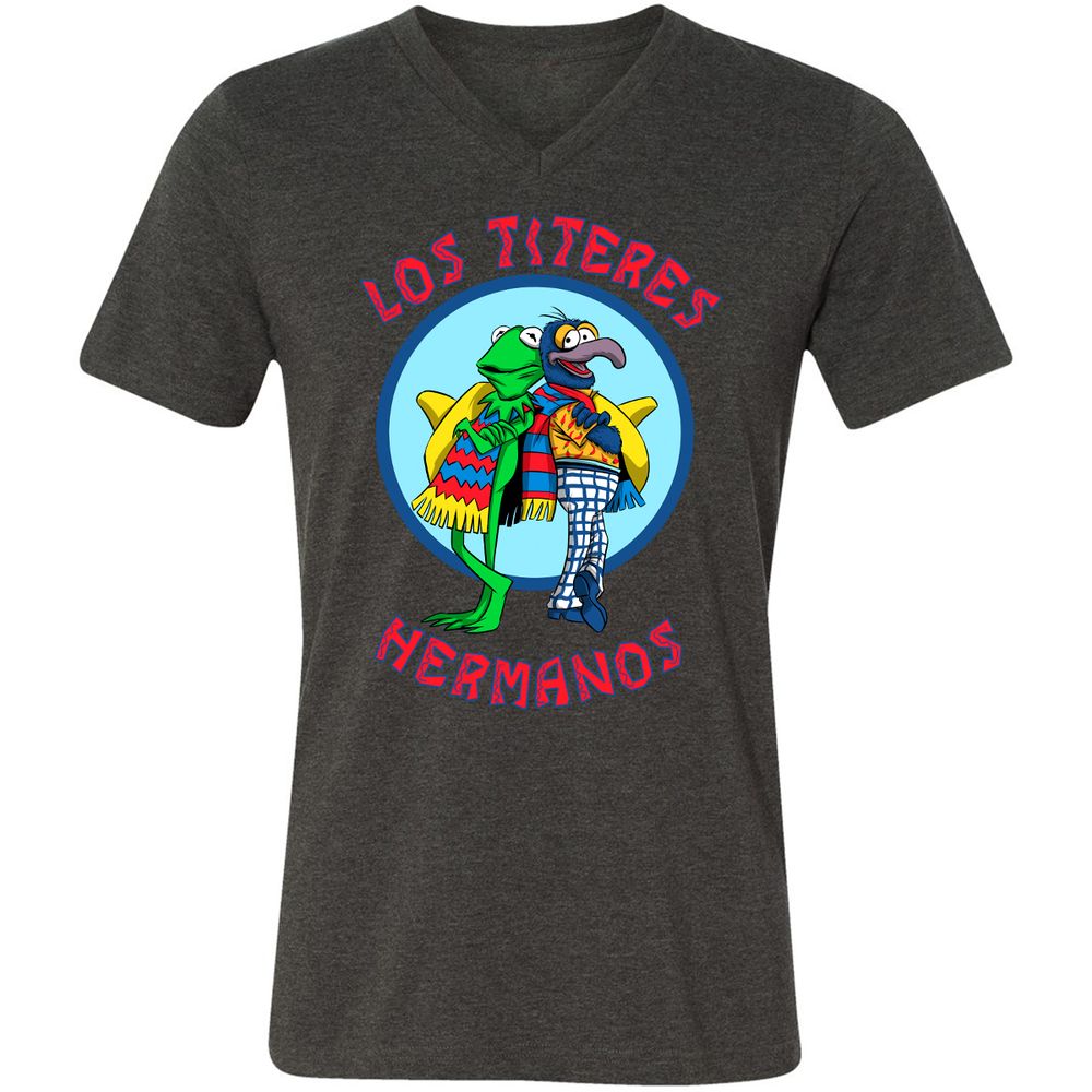Unisex V-Neck T-Shirt - E2VS5W9B - Dark Grey Heather - 8