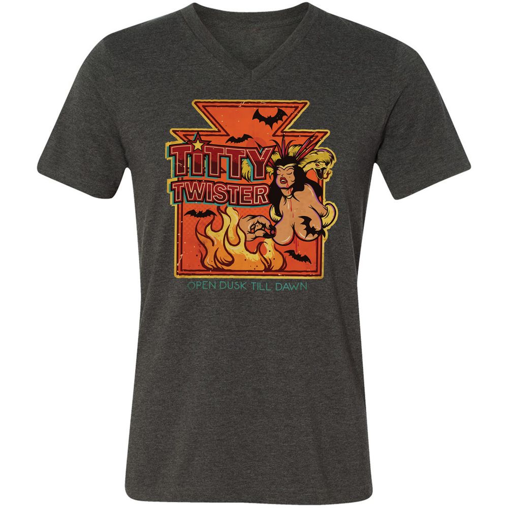 Unisex V-Neck T-Shirt - UMUWJ6LJ - Dark Grey Heather - 8