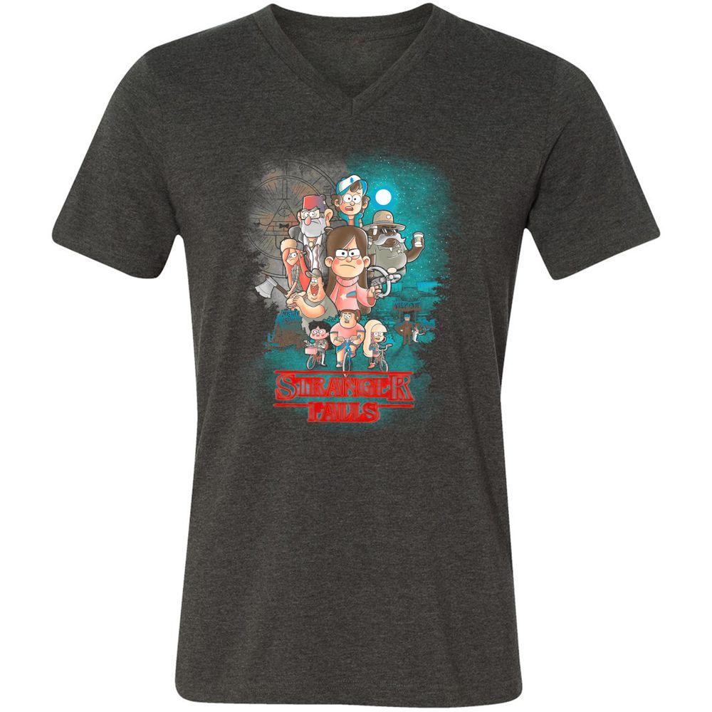 Unisex V-Neck T-Shirt - JCPJSFLS - Dark Grey Heather - 8
