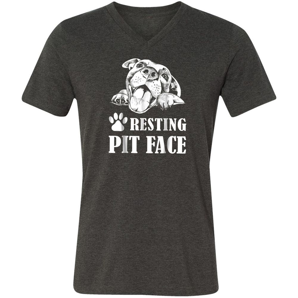 Unisex V-Neck T-Shirt - WX4MGCWH - Dark Grey Heather - 8