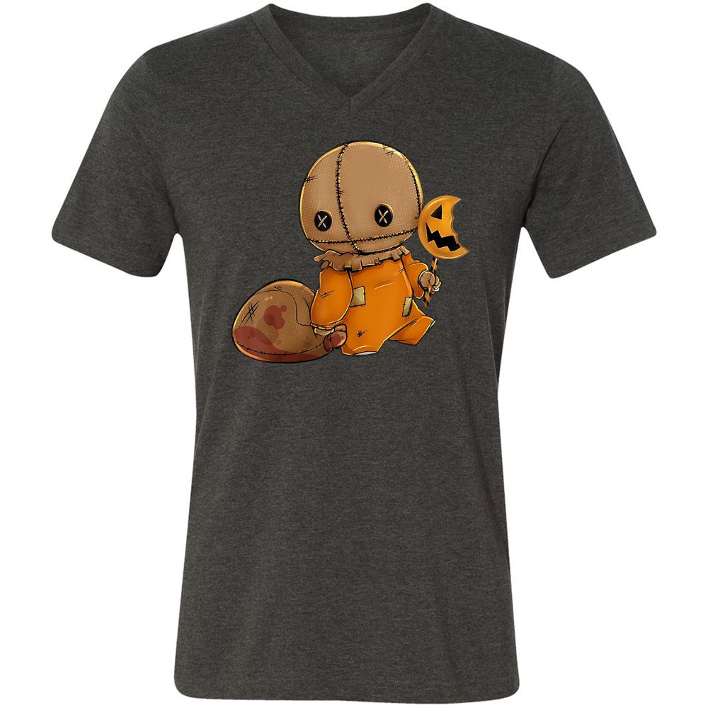 Unisex V-Neck T-Shirt - 91F9BNJZ - Dark Grey Heather - 8